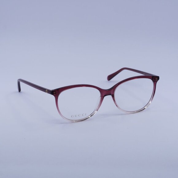 Gucci GG0550O 007 Eyeglasses Burgundy Gradient 53mm Cat Eye Frame - Picture 1 of 12